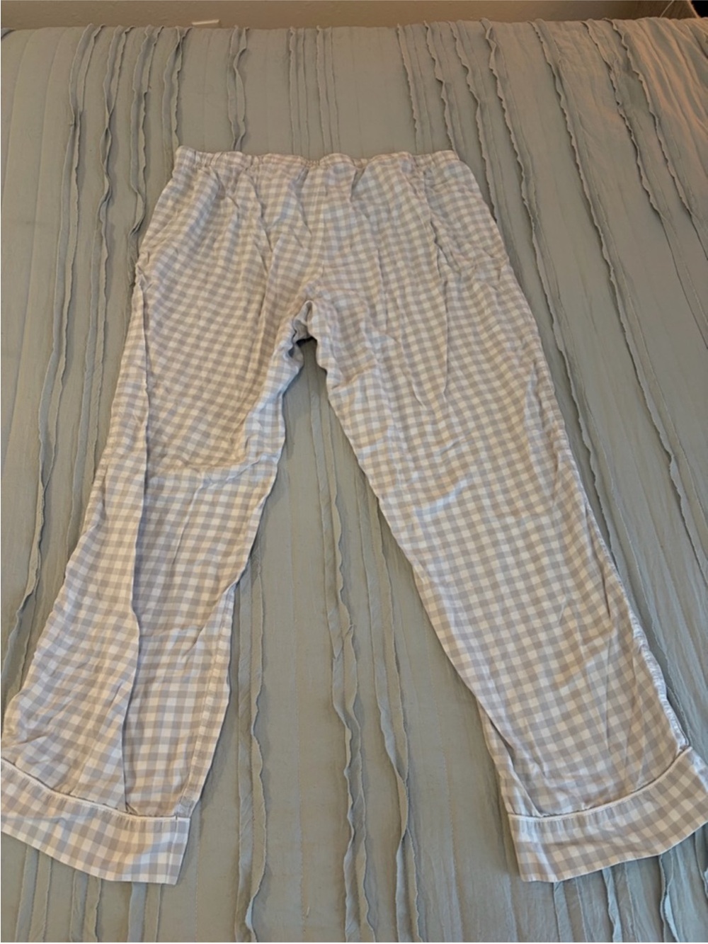 J. Crew Women’s Gingham Pajama Pants in Light Blue and White